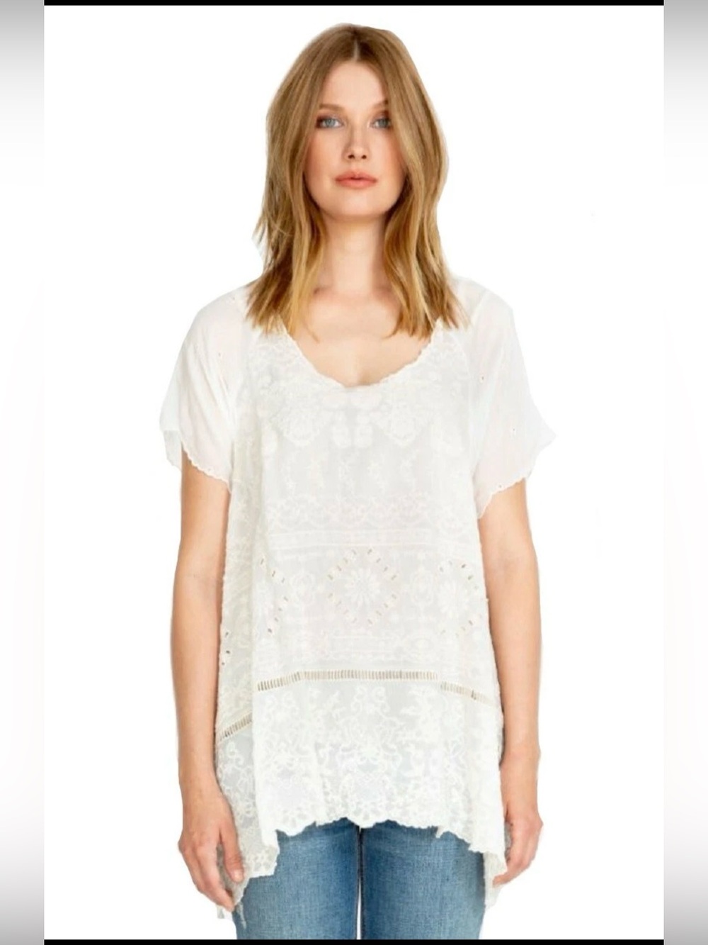 Johnny Was Sutera Tunic XL Ivory
